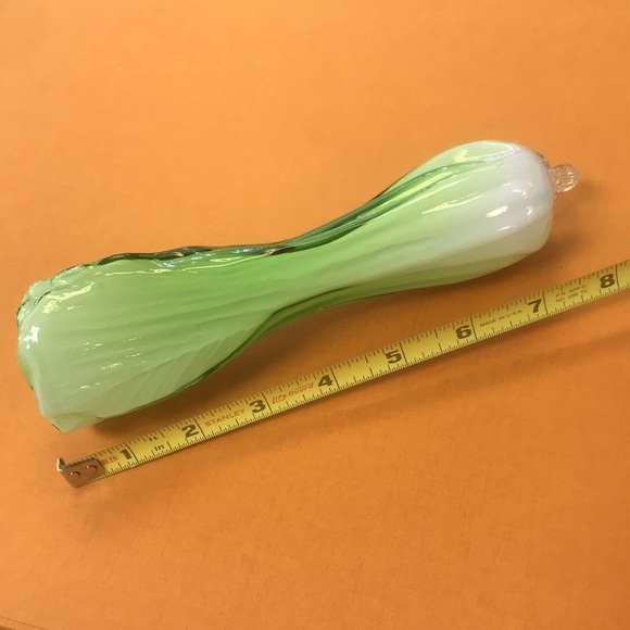 Vintage 8" Murano Italy Hand Blown Art Glass Romaine Lettuce or Leek - Picture 5 of 5